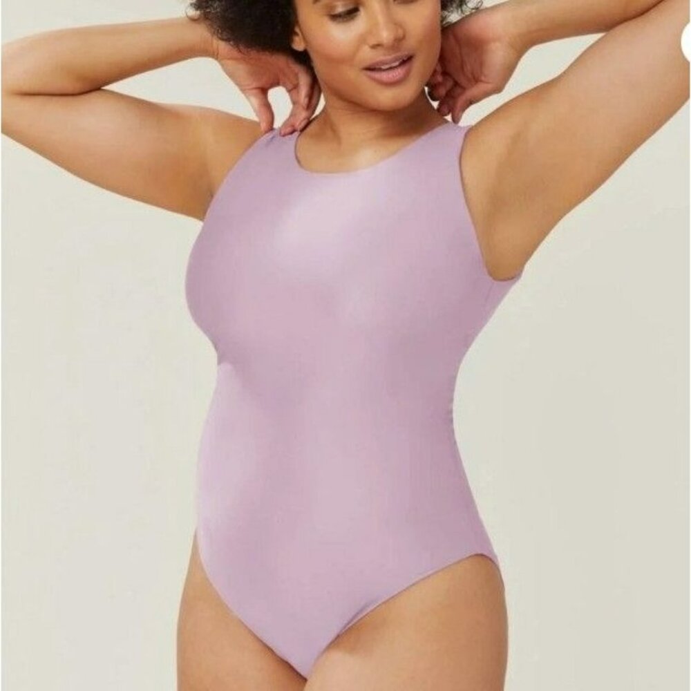 Andie The Corsica Soft Berry Open Back One Piece Swimsuit Size Large NWT